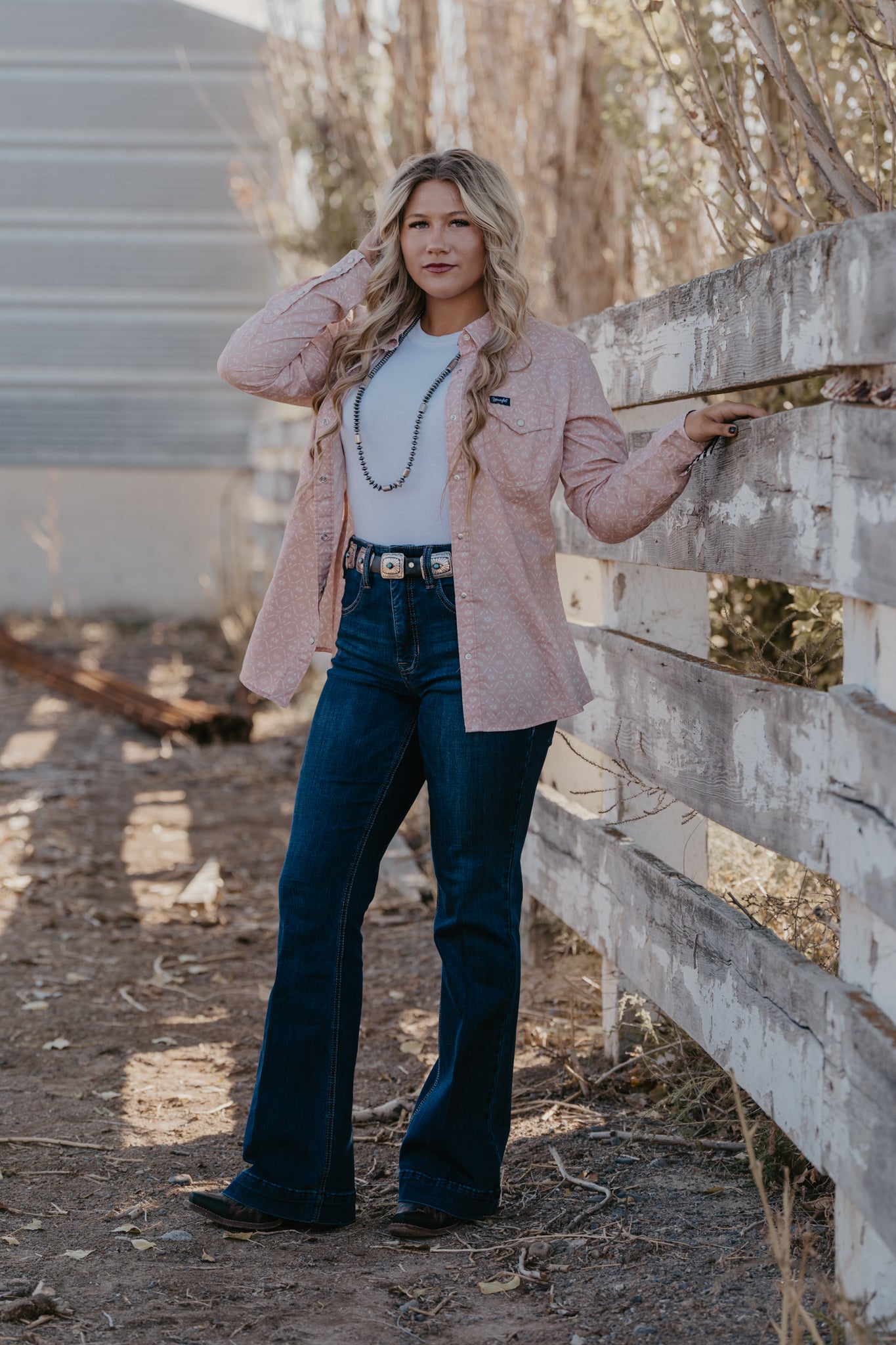 Claire Pearl Snap Top