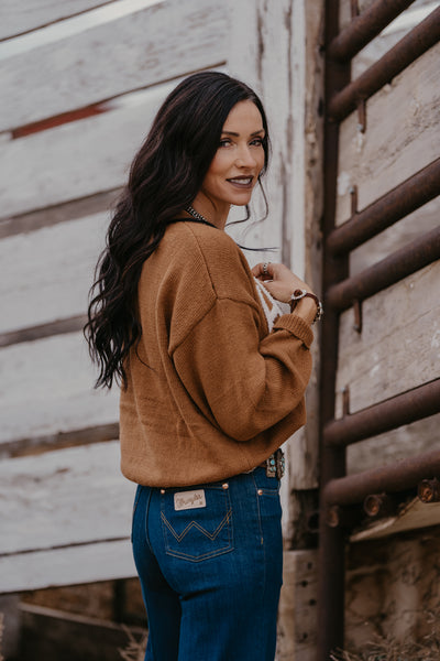 Varsity Howdy Sweater - Carmel