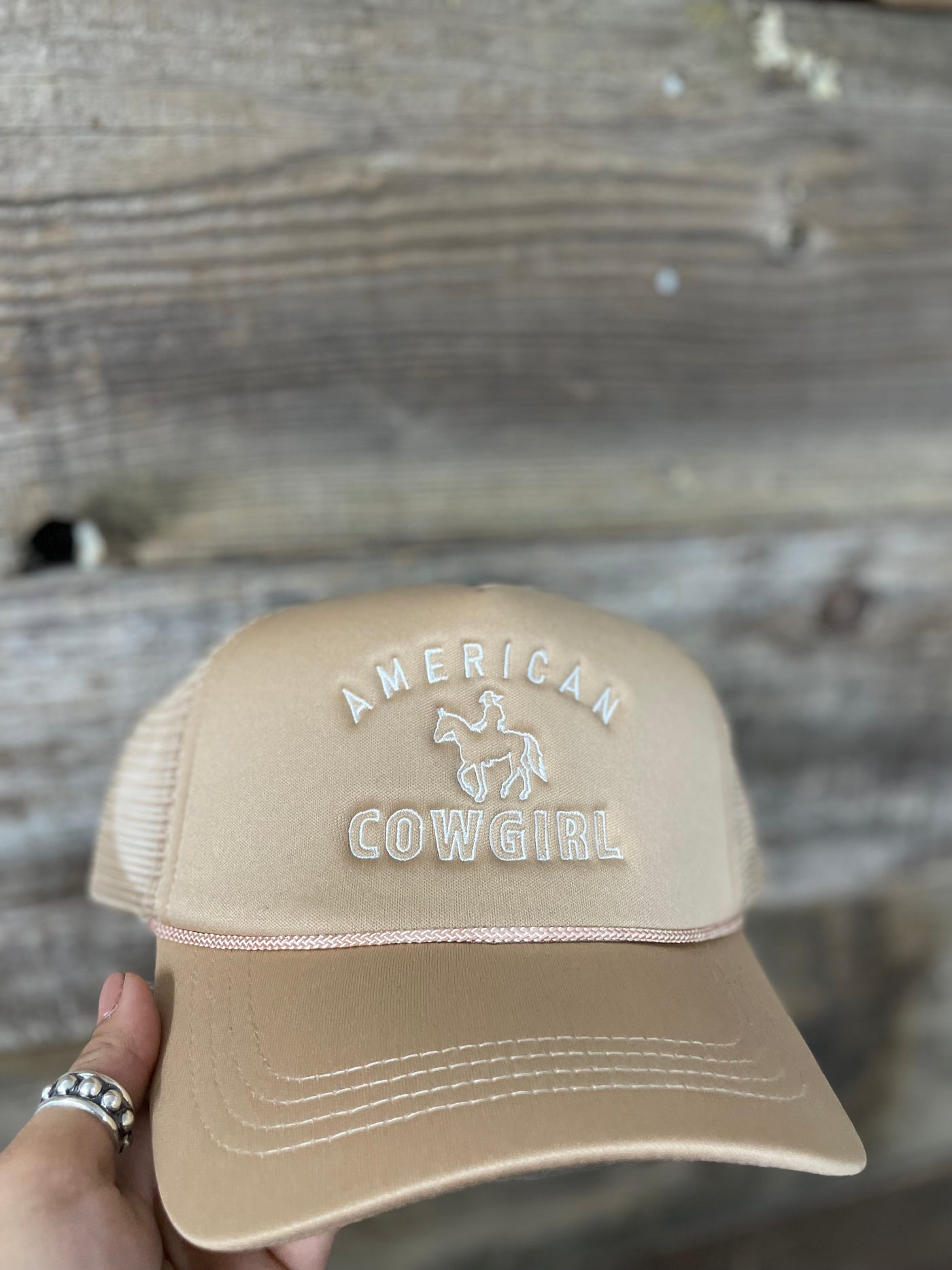 American Cowgirl Trucker Hat - Latte