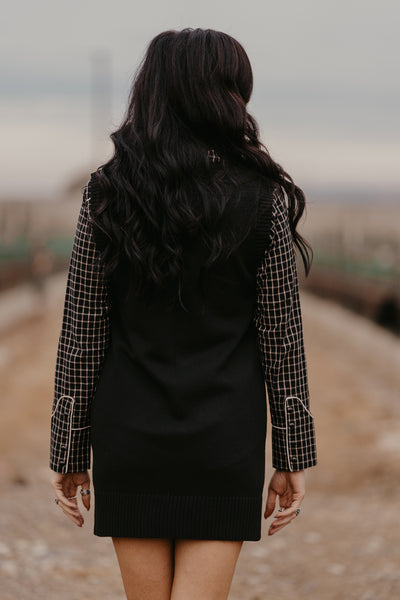 Maude Horse Sweater Dress - Black