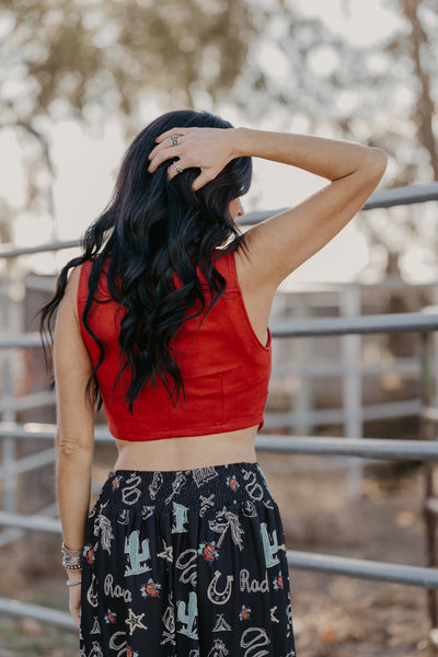 JoJo Buckle Top - Red