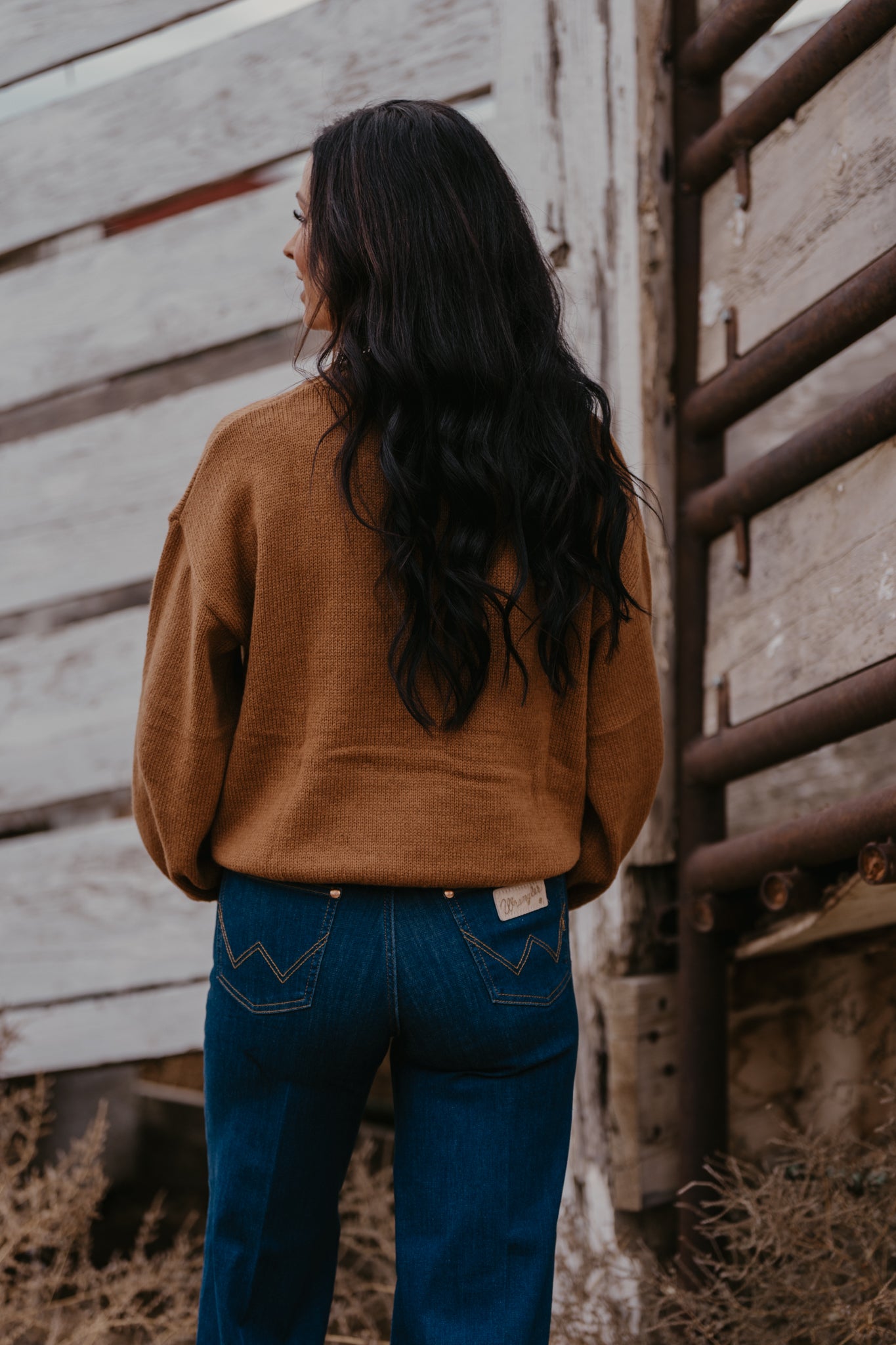 Varsity Howdy Sweater - Carmel