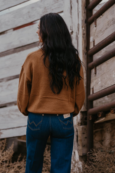 Varsity Howdy Sweater - Carmel