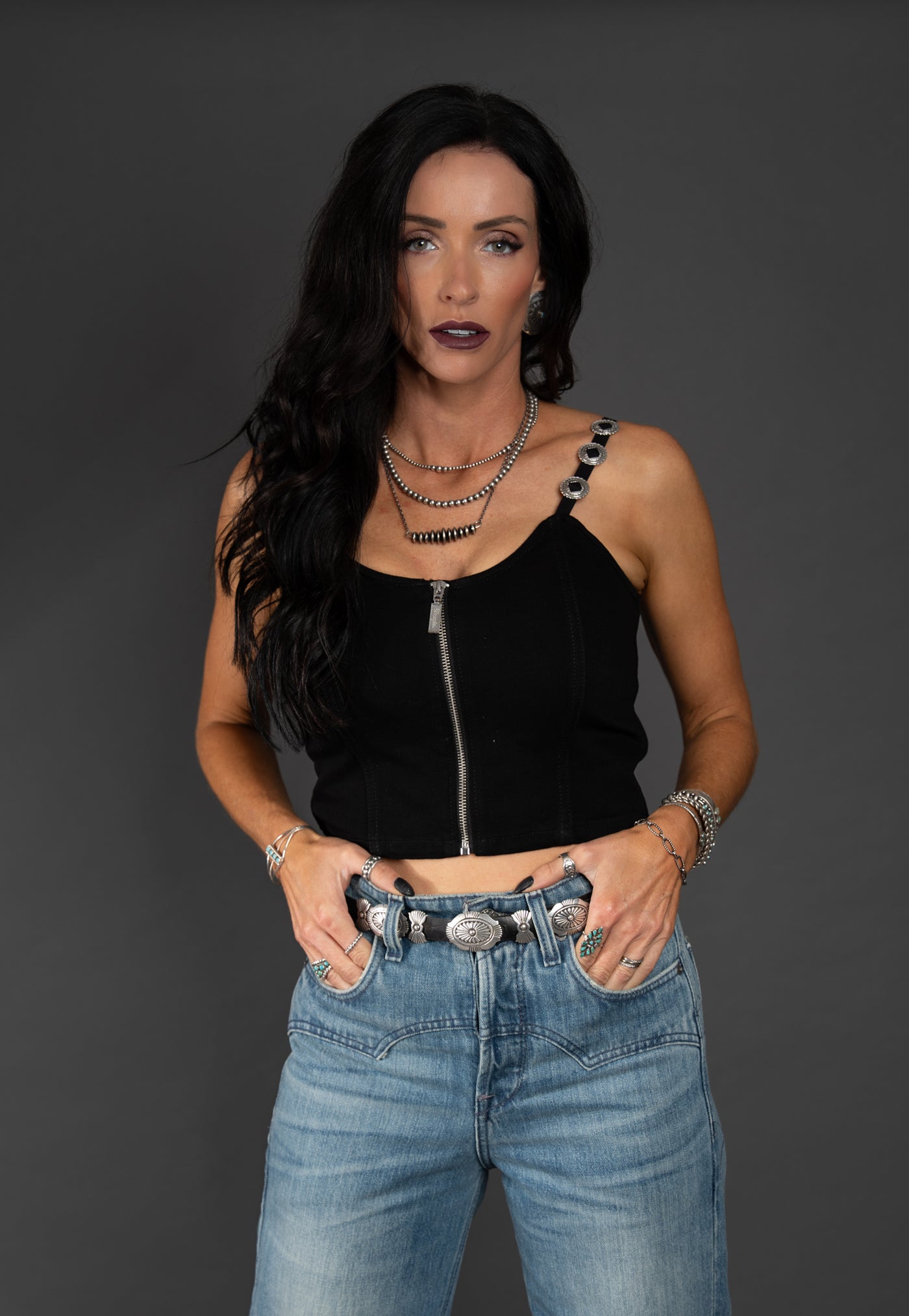 The Kami Concho Denim Tank