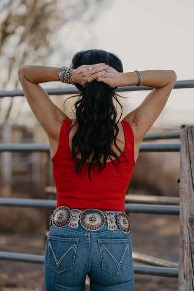 Buckle Babe Body Suit - Red