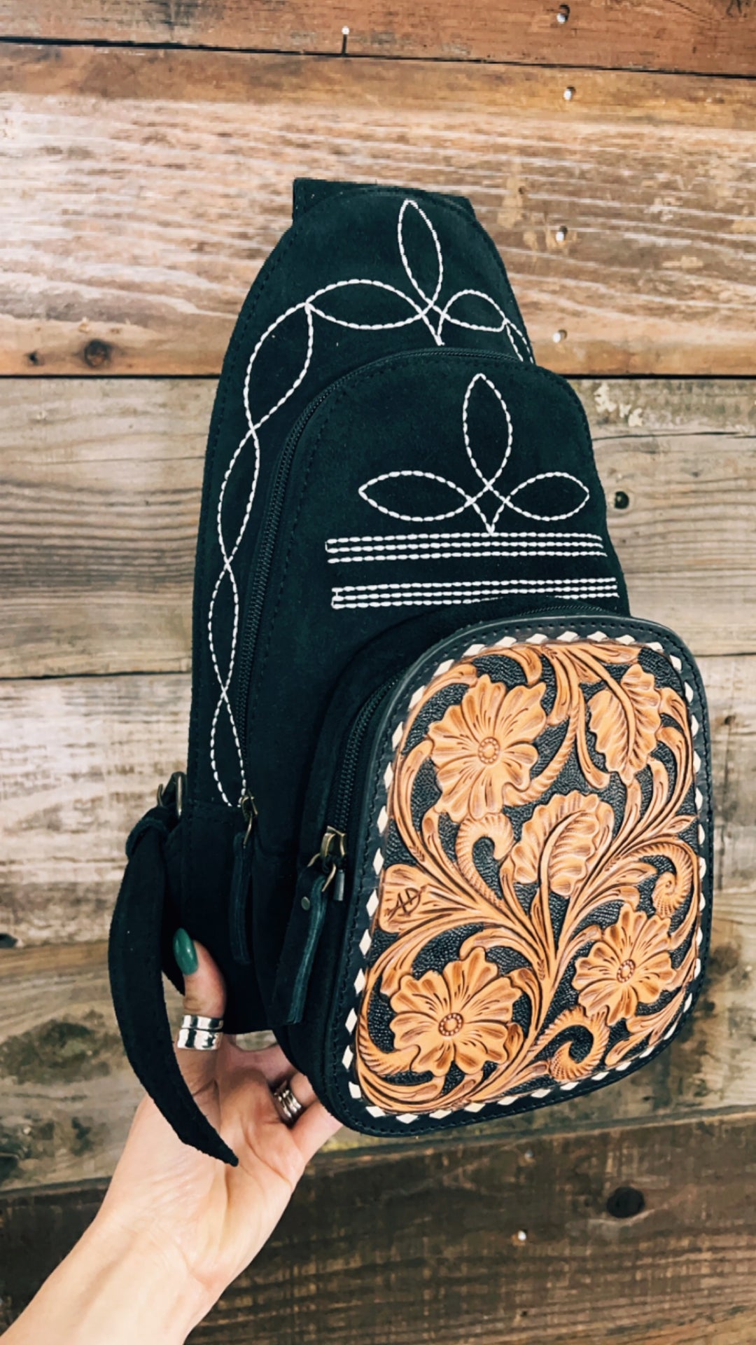 black stitch mini backpack Wyatt Buckstitch Backpack
