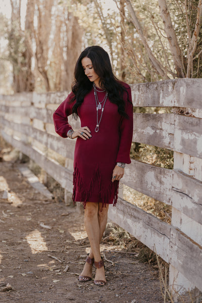 Holly Sweater Dress - Burgundy