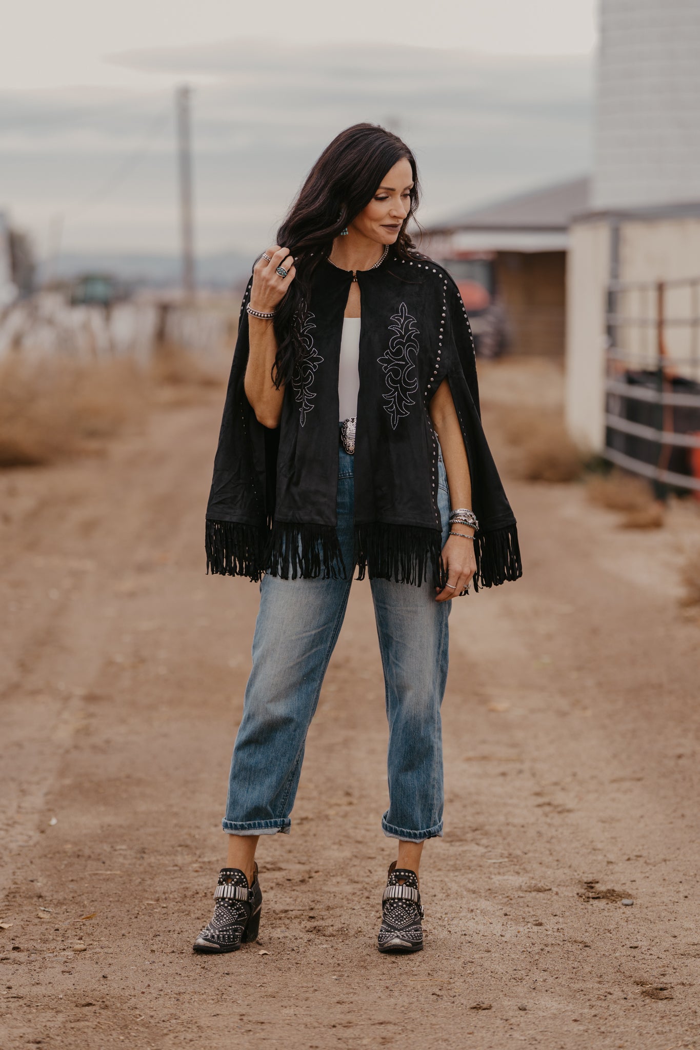 Cara Embroidered Cape