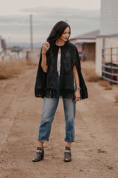 Cara Embroidered Cape