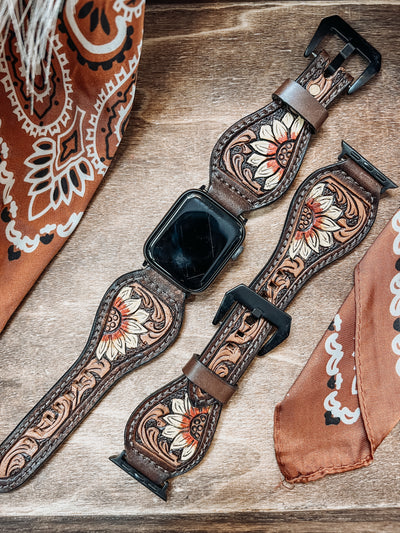 The Sunflower Leather Watchband