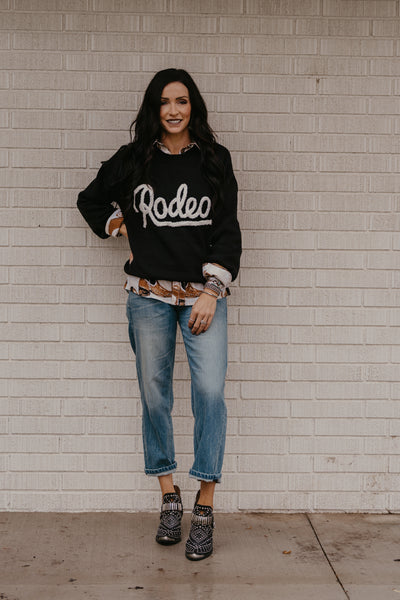 Varsity Rodeo Sweater - Black