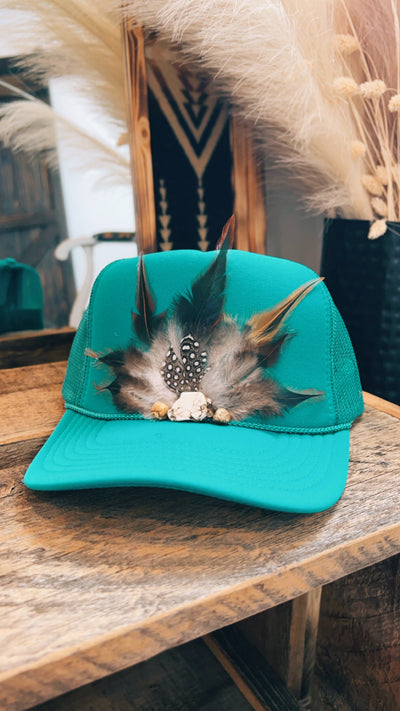 The Lainey Trucker Hat - Turquoise