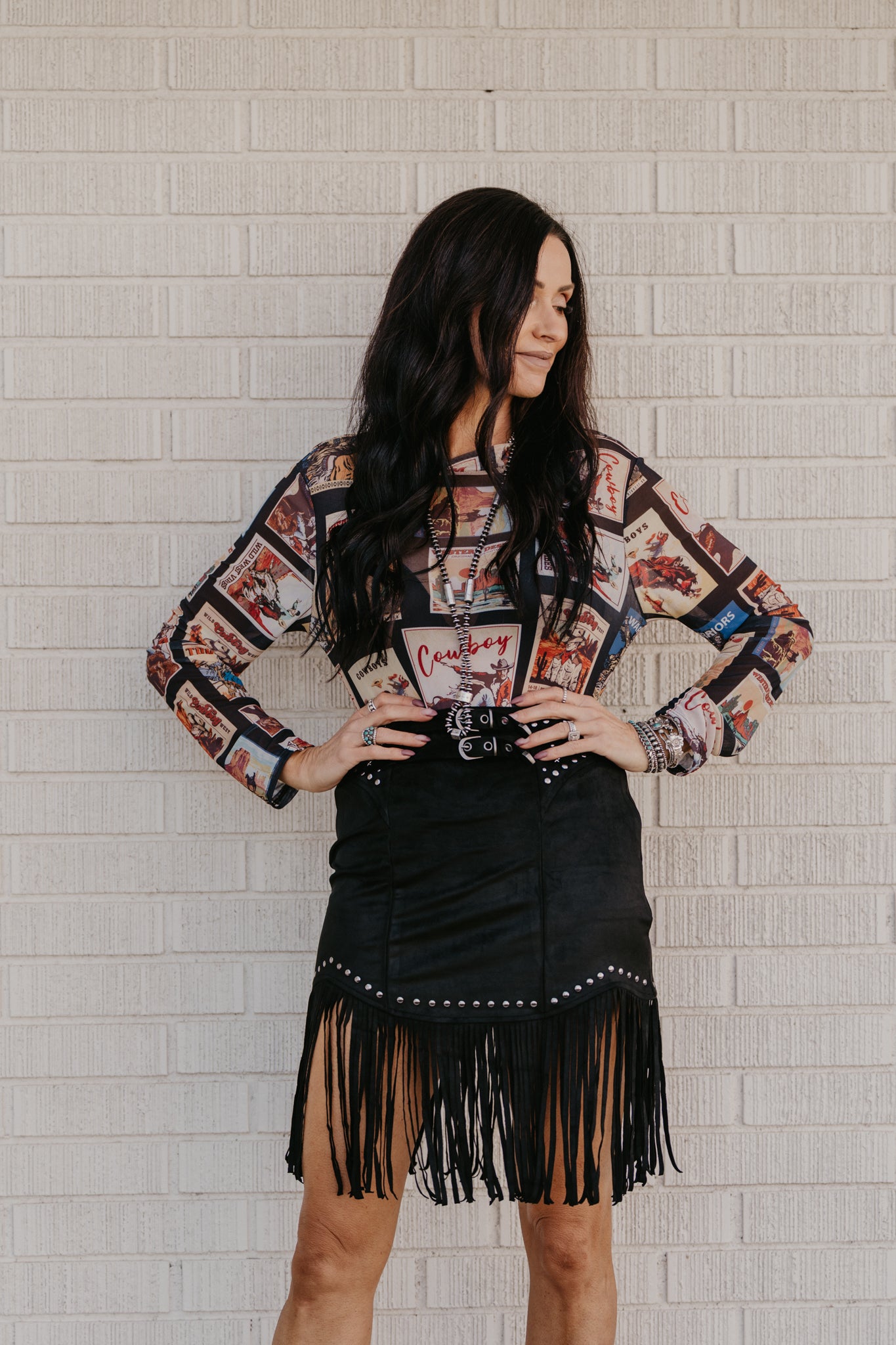 Little Red Rodeo Mesh Top