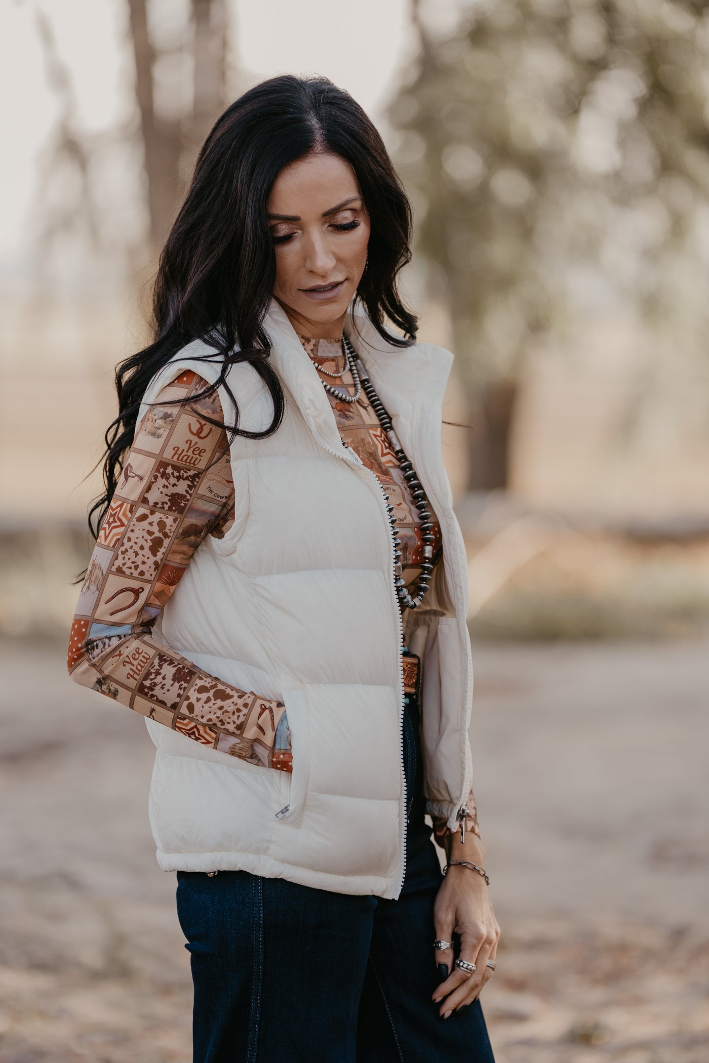 Denzel Puffer Vest by Ariat - Cream