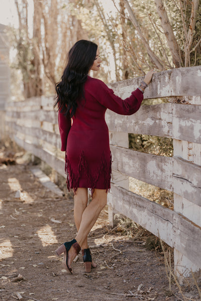 Holly Sweater Dress - Burgundy