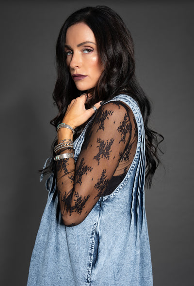 Cimarron Sheer Lace Top - Black