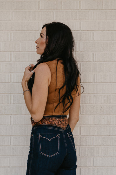 JoJo Buckle Top - Camel