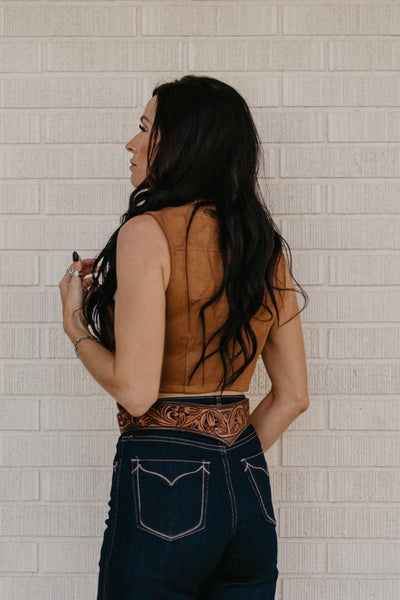 JoJo Buckle Top - Camel