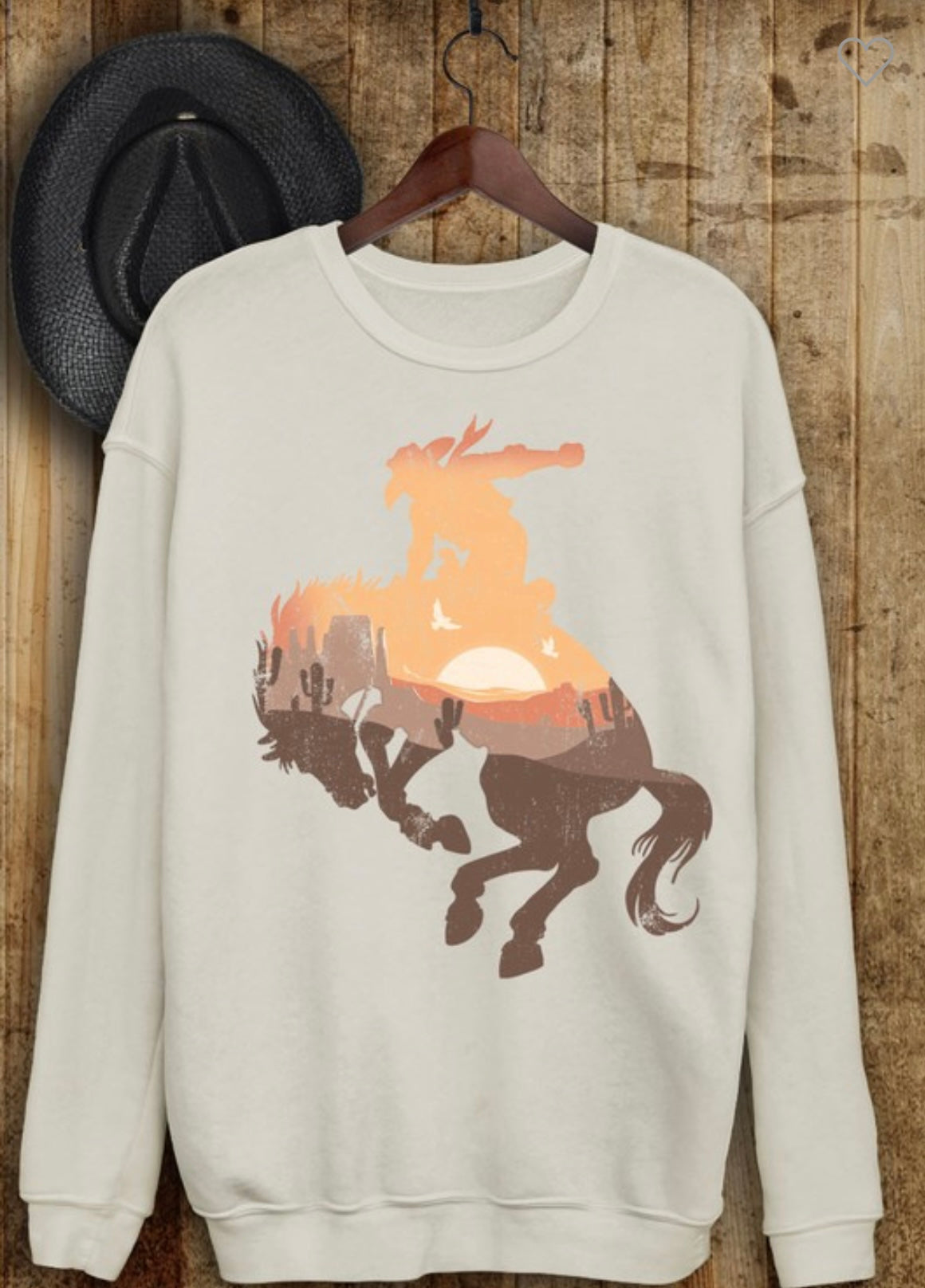 Sunset Cowboy Sweatshirt - White