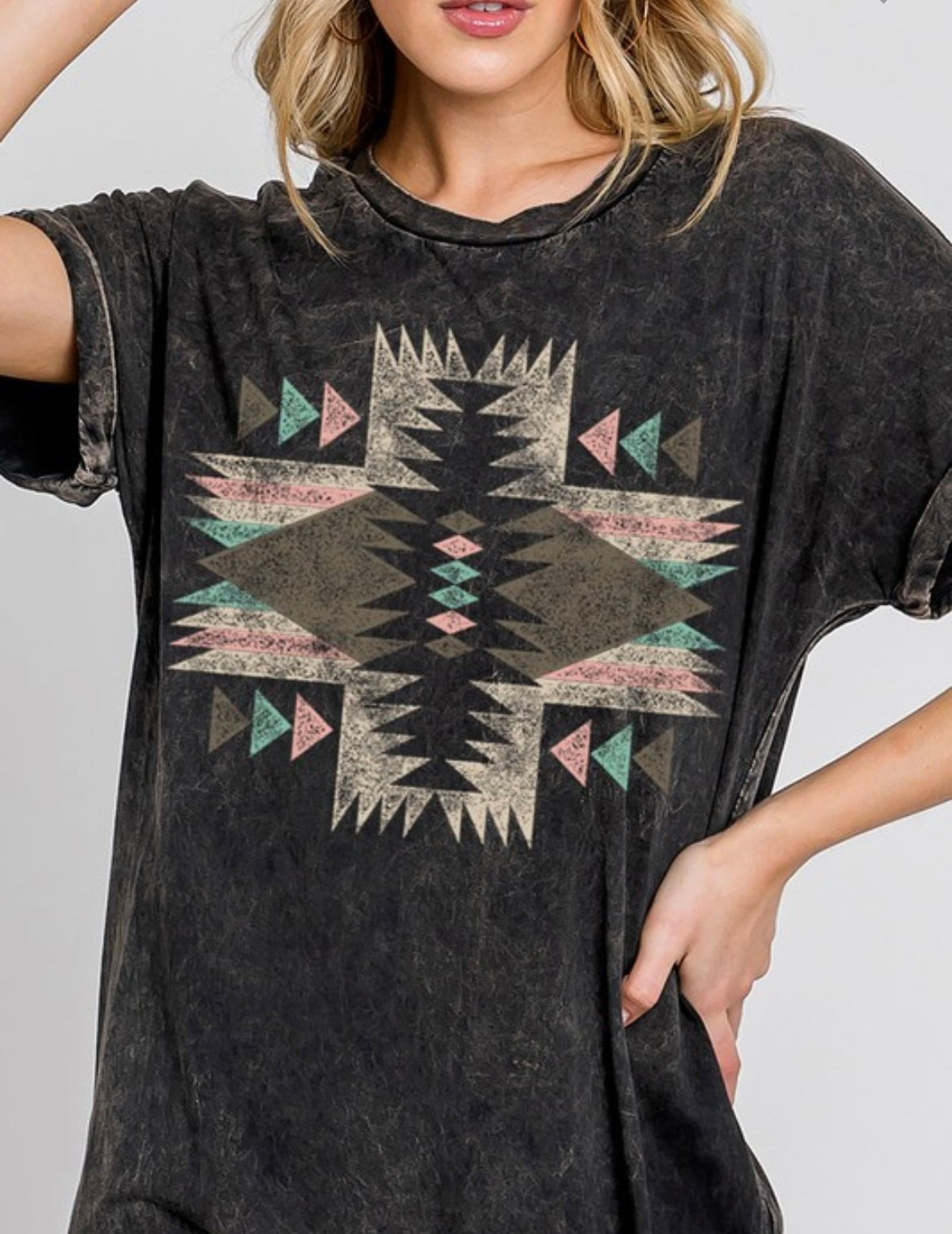 Carrie Aztec Maxi T-Shirt Dress