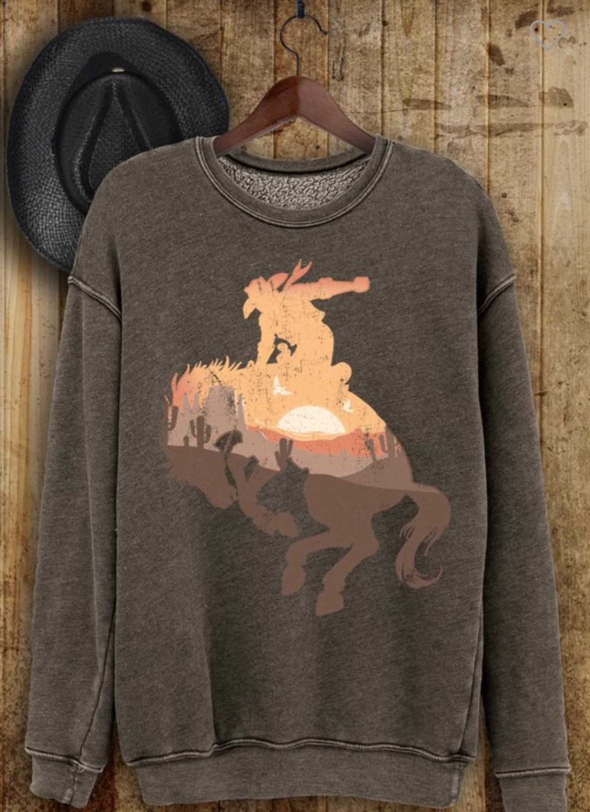 Sunset Cowboy Sweatshirt - Mineral Brown