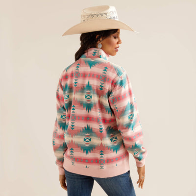 Ranger 1/2 Zip Pullover by Ariat - Pink Aztec