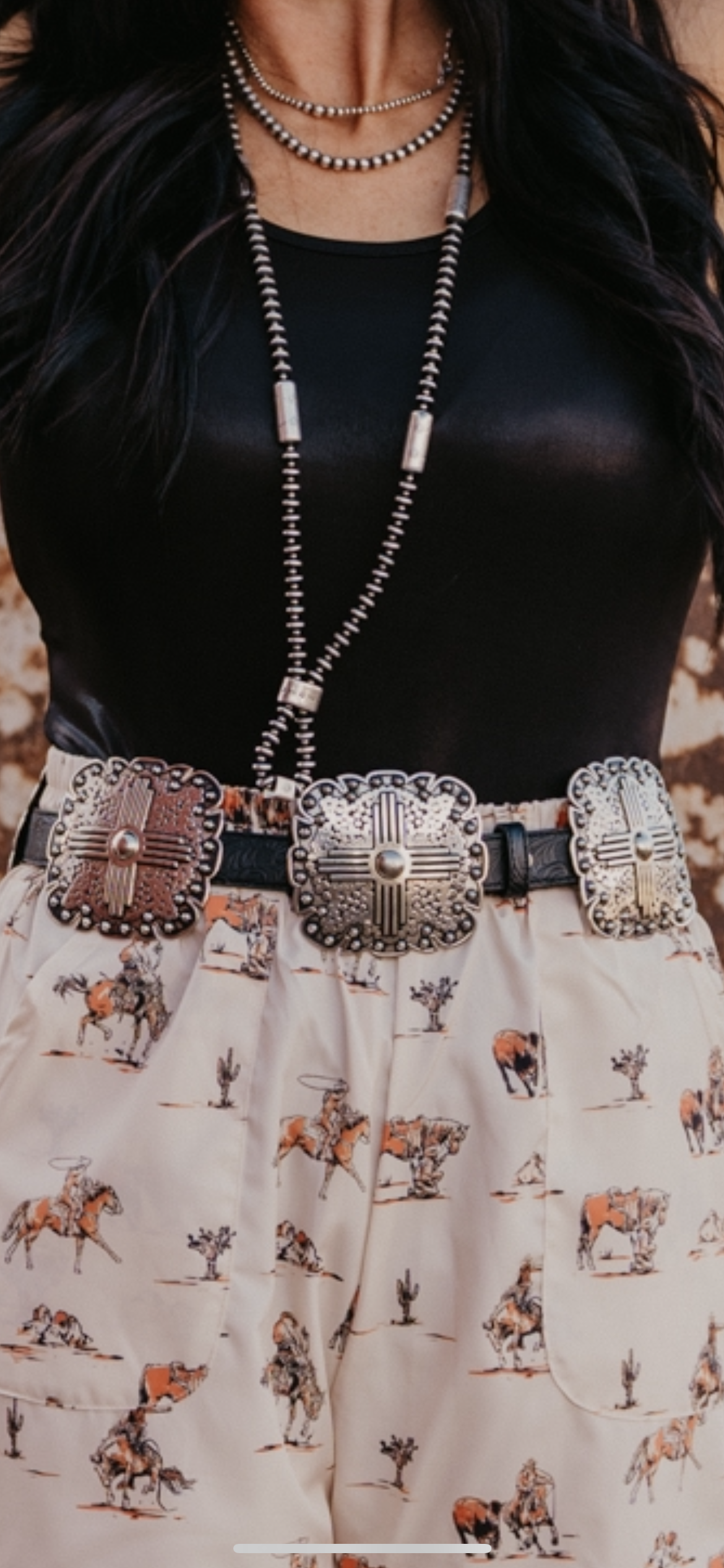 The Zia Concho Belt - Black