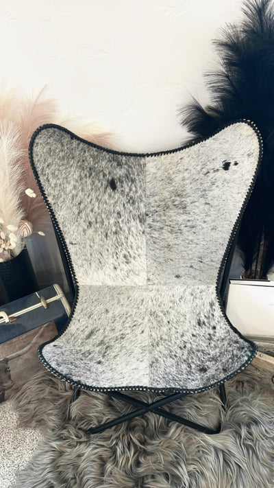 Ranch Home Cowhide Chair - Salt N Pepper Opt. 2