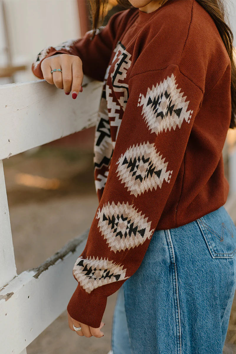 Silver City Aztec Knit Sweater