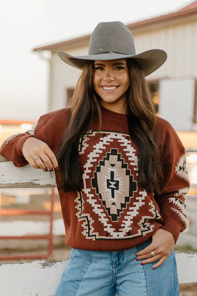 Silver City Aztec Knit Sweater