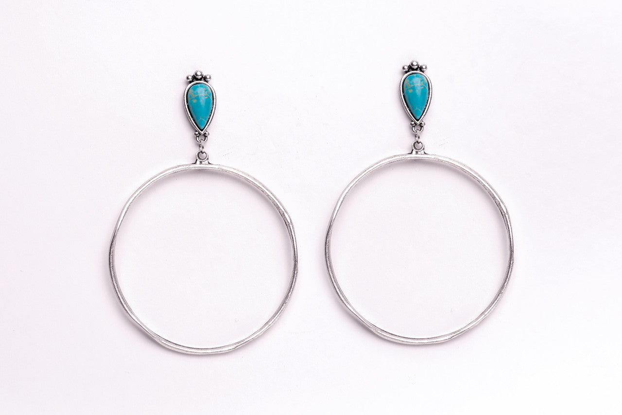 The Ashley Turquoise Hoops