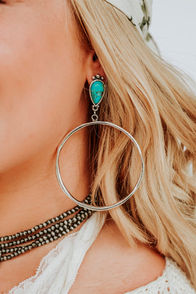 The Ashley Turquoise Hoops
