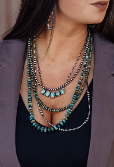 The Silas Rondelle Turquoise Necklace - 30"