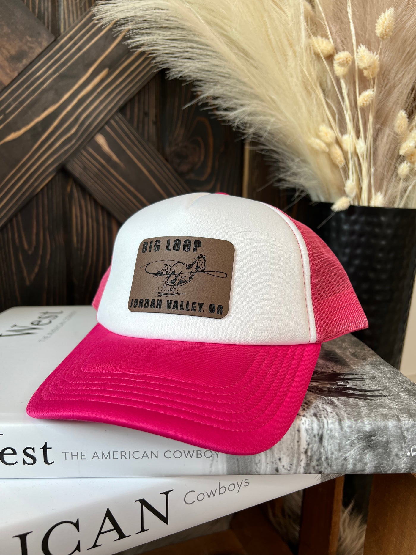 Big Loop Leather Patch Hat - Hot Pink
