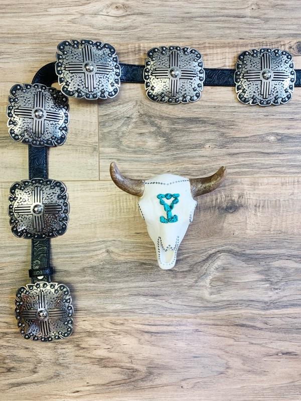 The Zia Concho Belt Black – Triangle T Boutique - Main Image