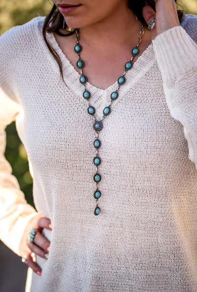 The Jane Drop Necklace - Turquoise