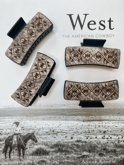 Dustin Aztec Leather Claw Clip