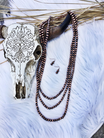 Copper Navajo Pearl Necklace - Long