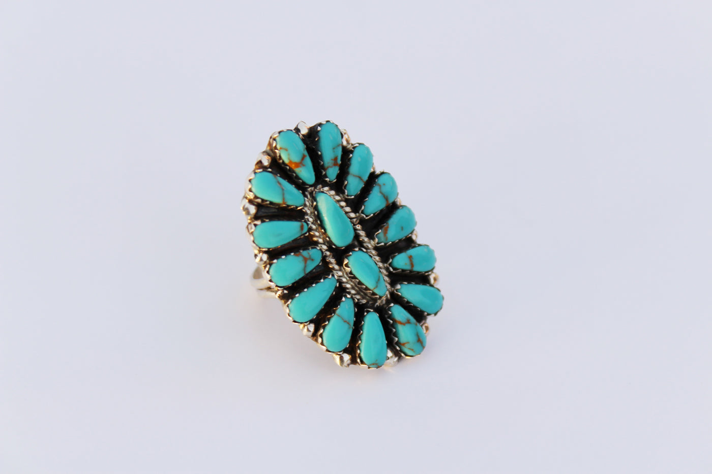 Authentic Turquoise Cluster Ring - Style 2 - Triangle T Boutique