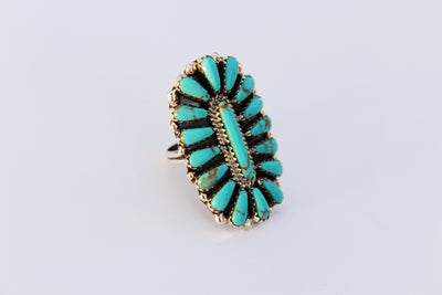 Authentic Turquoise Cluster Ring - Style 1 - Triangle T Boutique