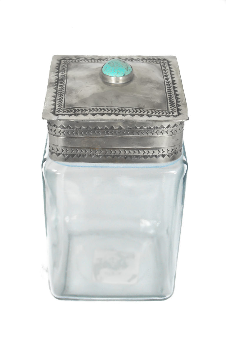 The Ramsey Stamped Glass Canister - Medium