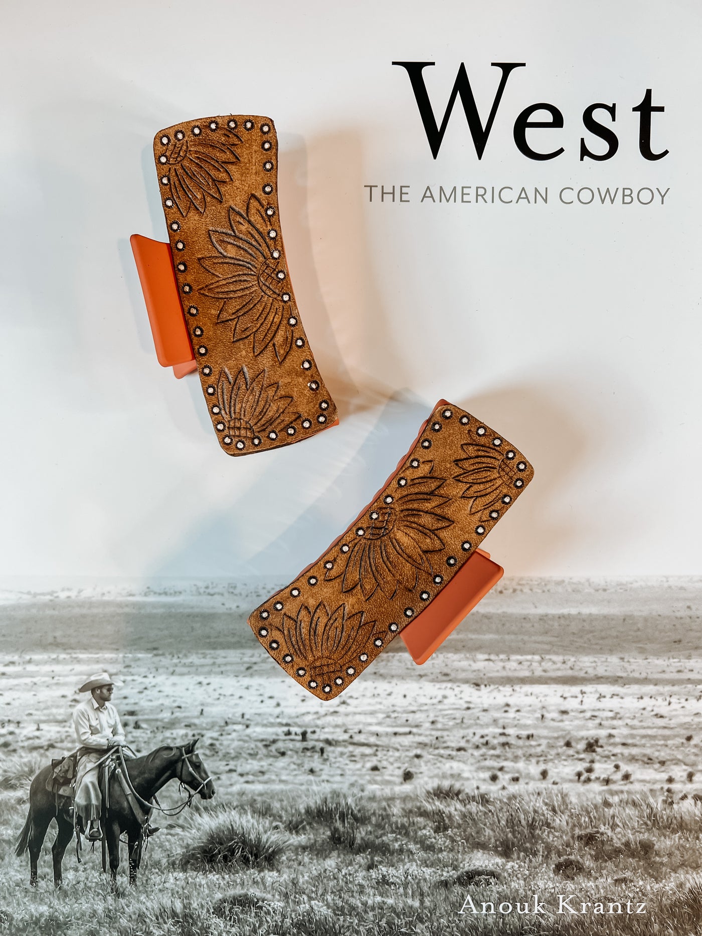 Western Leather Claw Clip - Rust
