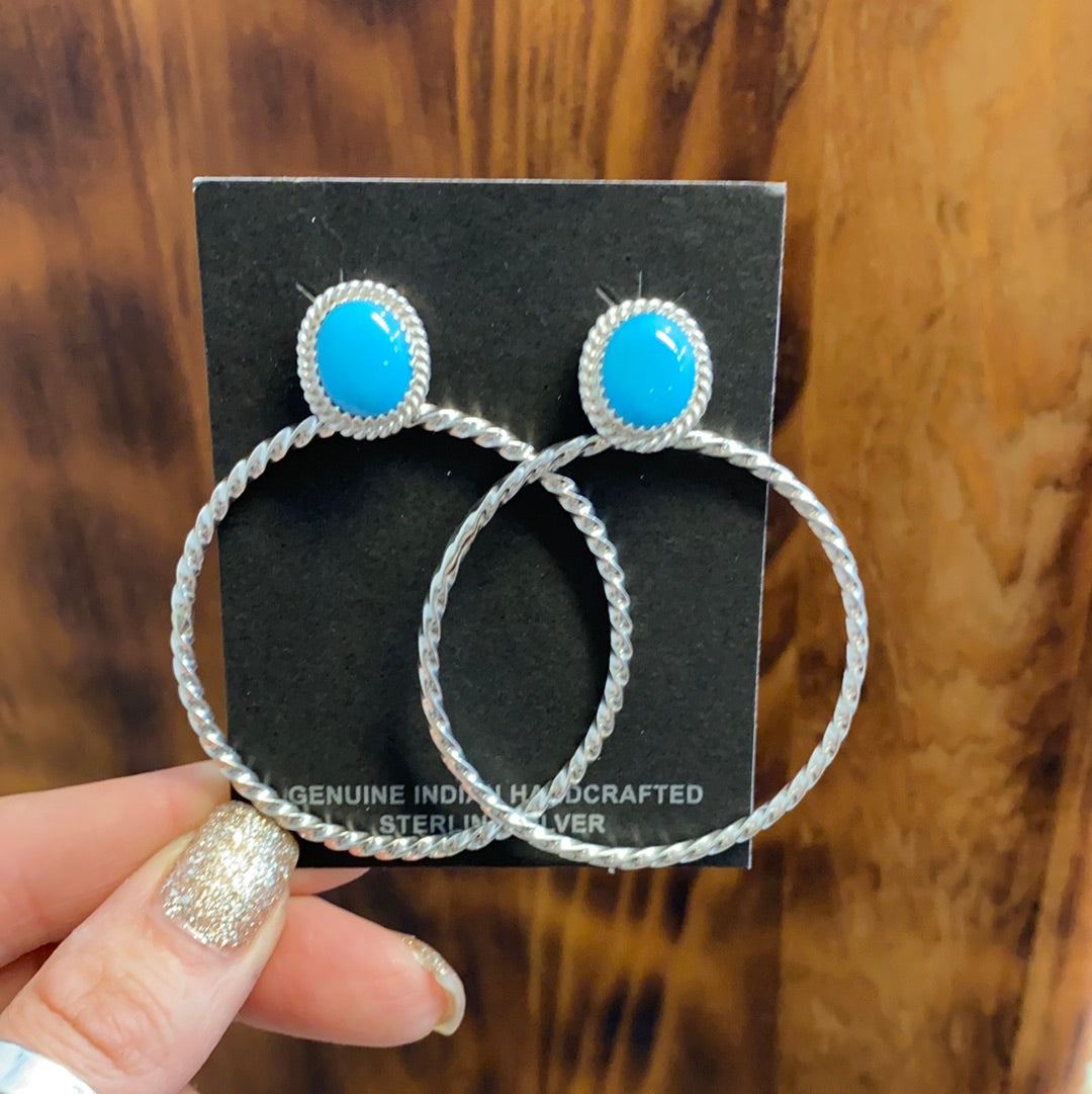 The Twisted Turquoise Hoop