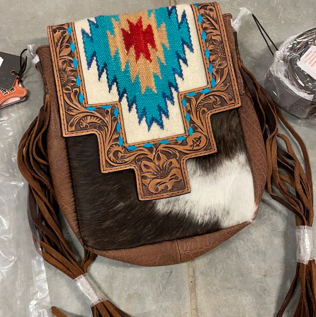 The Junction Cowhide Purse - Teal