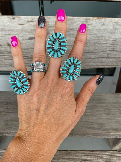 The Maren Turquoise Cluster Ring