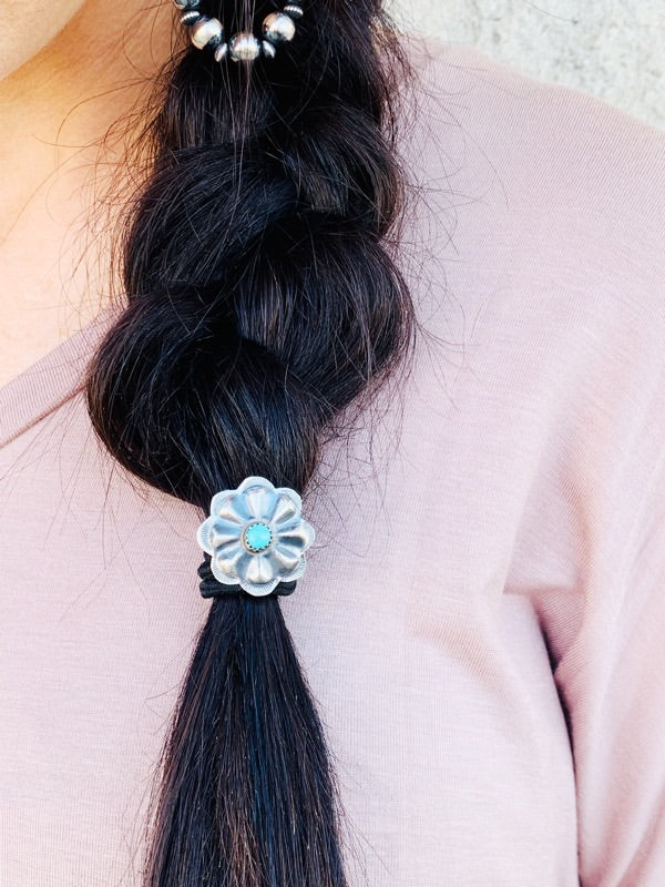 Turquoise Concho Hair Tie - Triangle T Boutique