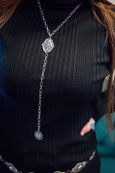 The Linda Silver Lariat Necklace