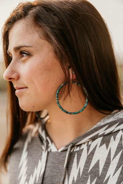 The Raya Hoop Earrings - Turquoise