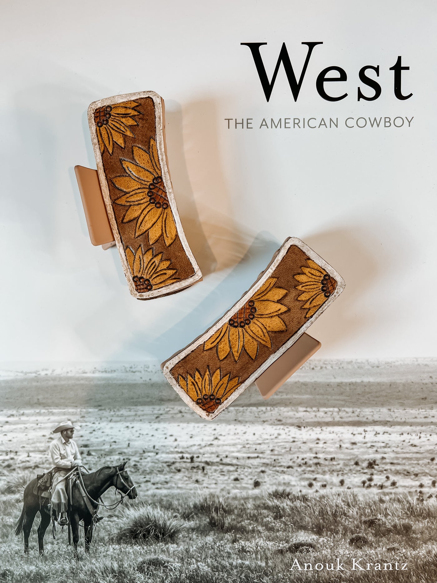 Western Leather Claw Clip - Tan