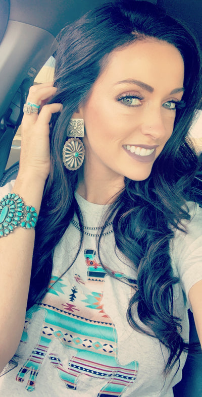 The Lora Sterling Silver & Turquoise Earrings - Triangle T Boutique